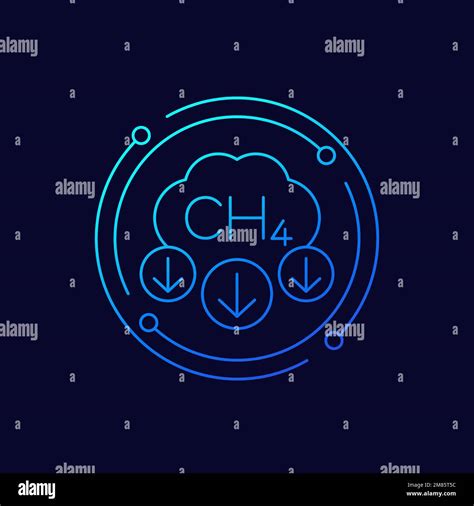 Methane CH4 Emissions Reduction Icon Line Vector Stock Vector Image