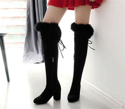 Fur Lined Zip Winter Boots - Long Boots – Battling Blades