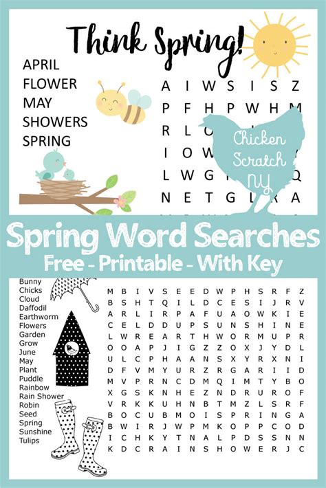 Free Printable Spring Word Searches