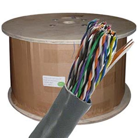 Cable Bulk CAT5E 25 Pair UTP Solid 24 AWG PVC CMR Gray 1000