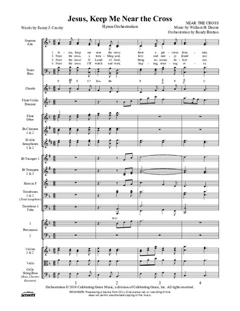 Jesus Keep Me Near The Cross Orchestration Praisecharts