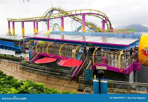 The Dragon Steel Roller Coaster At Ocean Park In Hong Kong Island