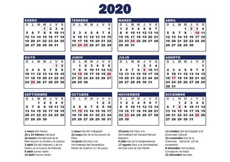 Calendario Pats 2020