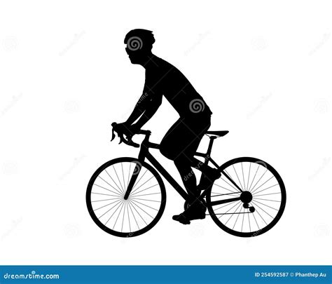 Male Cyclist Riding A Road Bike Vector Stock Vector Illustration Of