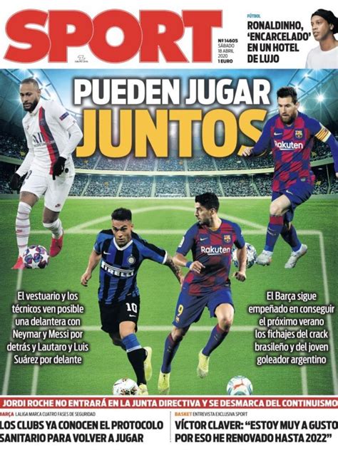 La Portada Del Diario Sport 18 04 2020