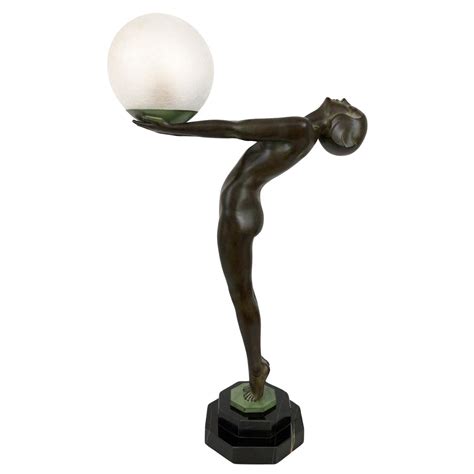 Pair Of Art Deco Style Lamps Lumina Standing Nude Sculpture Max Le