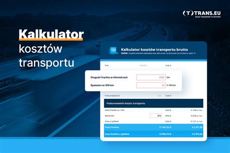 Kalkulator kosztów transportu Trans eu