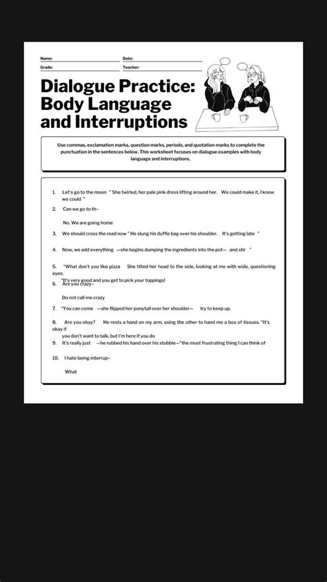 Dialogue Practice Worksheet Beginning Writing Activities Writing A