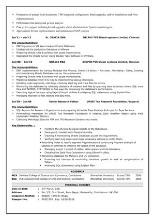 Jayachandran Resume Pdf