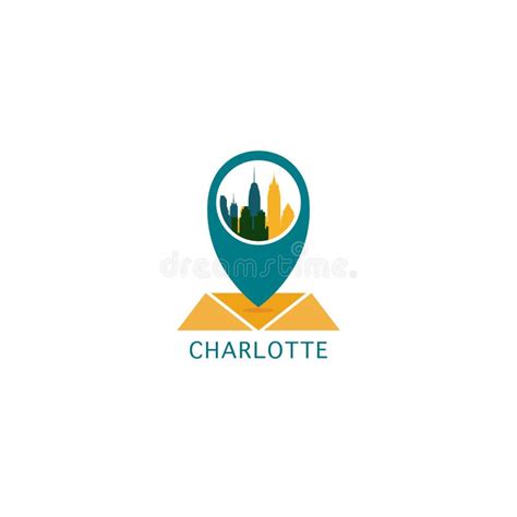 USA Charlotte City Map Pin Vector Logo Stock Vector - Illustration of ...