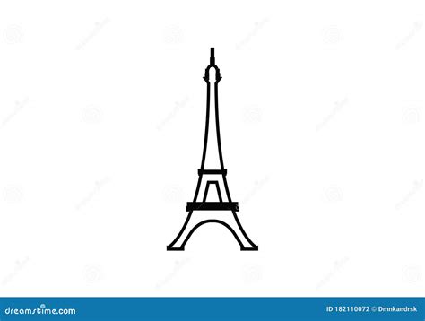 Eiffel Tower Symbol Outline Vector Illustration Stock Vector ...