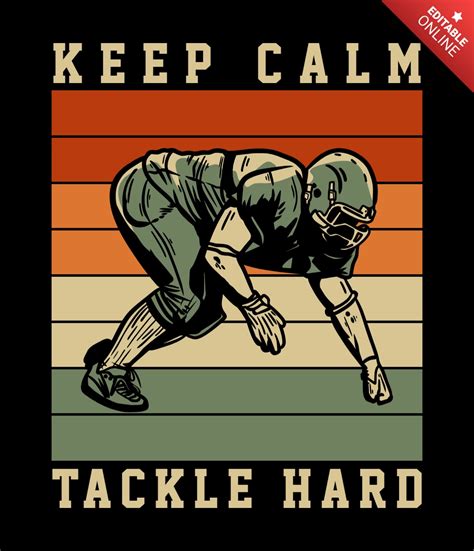 American Football Player Vintage T Shirt Design Template Free Design