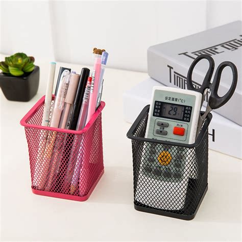 Cm Mesh Metalen Pen Potlood Borstel Pot Holder O Grandado