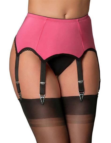 6 Strap Suspender Belt Pink Retro Rosie