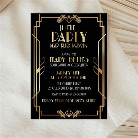 Editable Gatsby Invitation Art Deco Invitation Flapper Etsy Gatsby