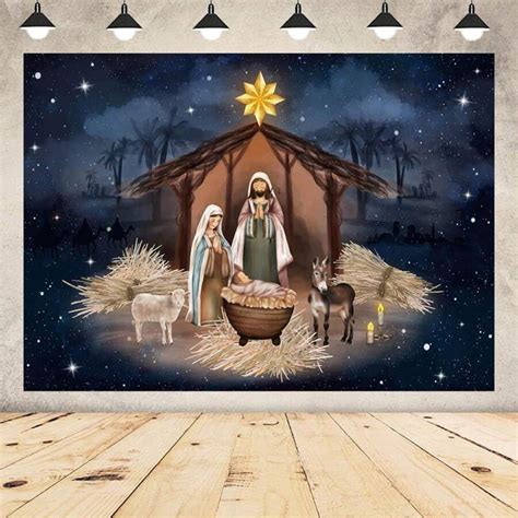 Birth Of Jesus Backdrop Christmas Nativity Scene Jesus Birthday Party