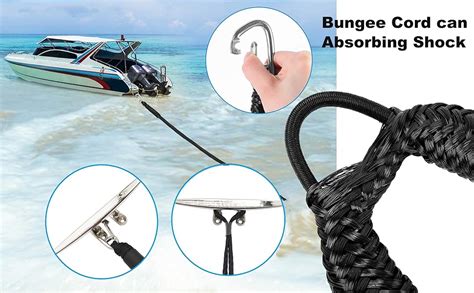 Amazon Ft Black Bungee Dock Lines Boat Mooring Ropes Docking Boat