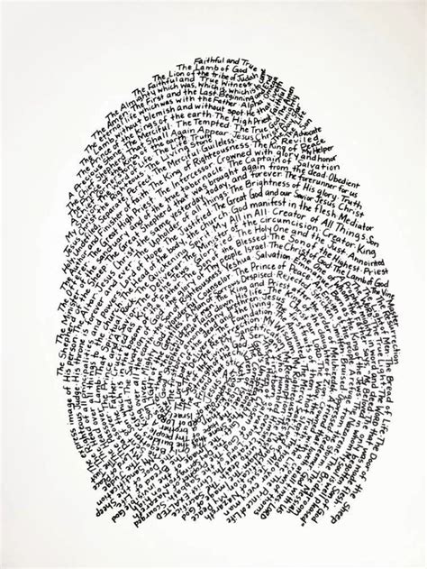 Names Of Jesus Thumbprint Black And White Christian Etsy Names Of