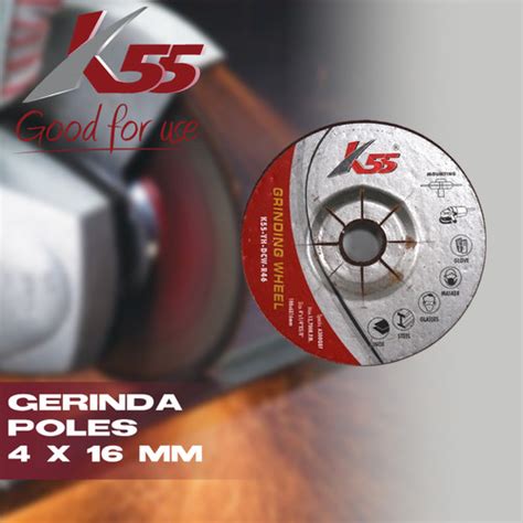 Promo K55 Batu Grinda Poles 4 X6mm DEPRESSED CENTER WHEEL 100x6x16mm