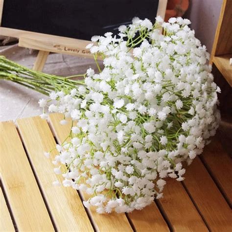 Fleurs Artificielles Souffle De B B 90 T Tes 52cm Gypsophile En