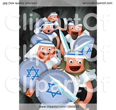 Clipart Of A Hanukkah Scene Of Judah And The Maccabees Hiding In A Cave