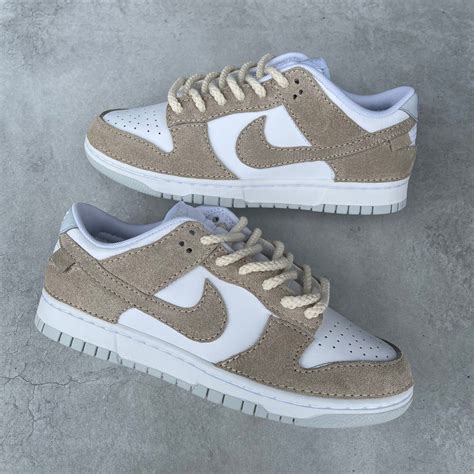 Custom Nike Dunk low - Beige suede - TA Customs