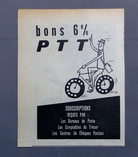 Pub Publicite Ancienne Advert Clipping Bons Ptt Bureaux De