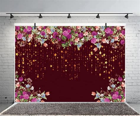 Amazon Floral Wall Backdrop Yeele 6x4ft Red Wedding Backdrop For