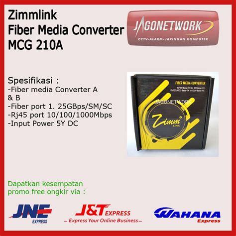 Jual Media Converter Fiber Optik Fiber Optic Fo Zimmlink Gigabit Mcg