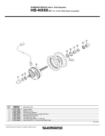 Shimano Connection Plug For Hub Dynamo 58 OFF