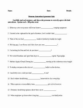 Pronoun Verb Agreement Worksheet