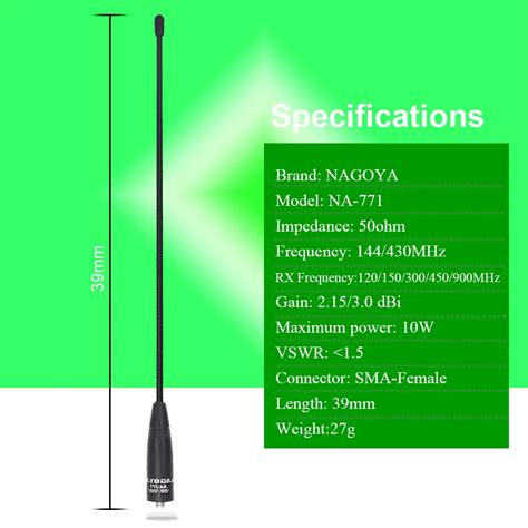 2PCS Nagoya High Gain Flexible Antenna NA 771 SMA Female Fit For Two