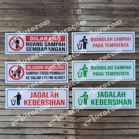 Jual Stiker Akrilik Dilarang Buang Sampah Jagalah Kebersihan Ukuran