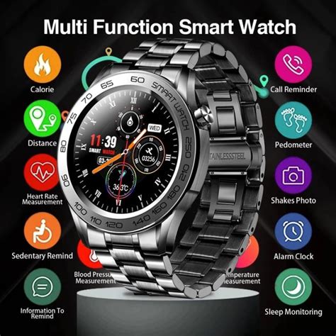 Lige Smart Watch Men Full Touch Fitness Watches Thermometer Heart Rate Monitor Women Bluetooth