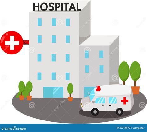 Illustrator De Los Edificios Del Hospital Ilustración Del Vector