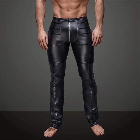 Buy Sexy Mens Black Faux Leather Pants Mens Long