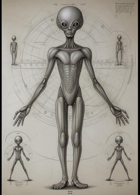 Premium AI Image | A drawing of a human figure with the title alien.