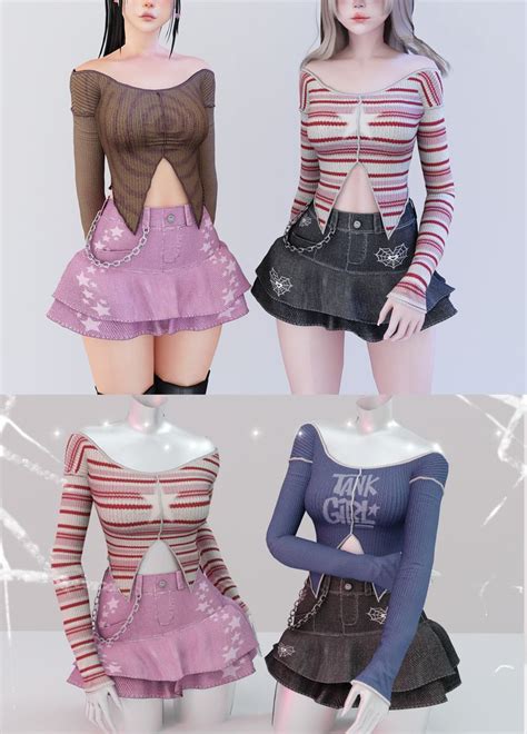 Dulce Mini Skirt Traceum High Top Babyetears Sims Clothing