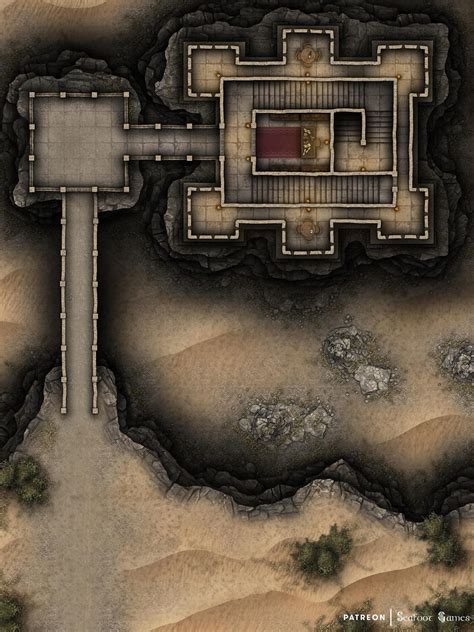 Underground Desert Prison Free X Multi Level Battlemap Adventure