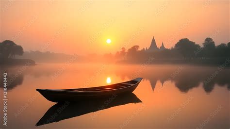 Mahakumbh Sunset View Boat In Water Sangam Prayagraj