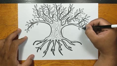 How To Draw Tree Of Life Step By Step Youtube Tree Drawing Learn To Draw Tree Of Life