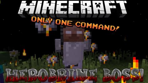 Minecraft Only One Command Herobrine Boss Battle Youtube