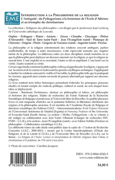 Introduction La Philosophie De La Religion L Antiquit Du