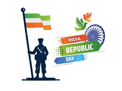 Premium Vector | Indian republic day greeting with Indian army hold ...