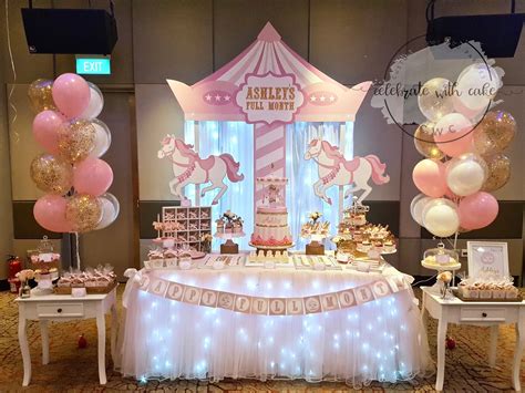 Celebrate With Cake Rotating Carousel Themed Dessert Table Please