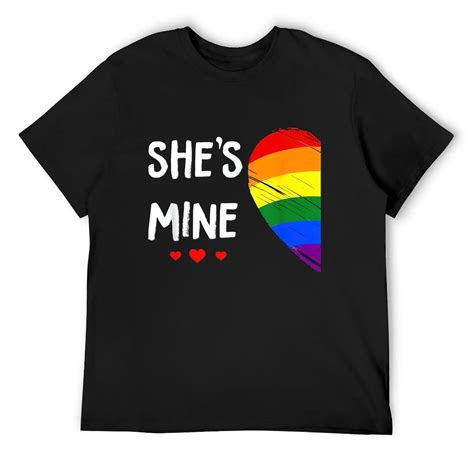 Mens Lesbian Couple Heart She S Mine Gay Trans Lgbt Pride Month T Shirt Black Medium Walmart