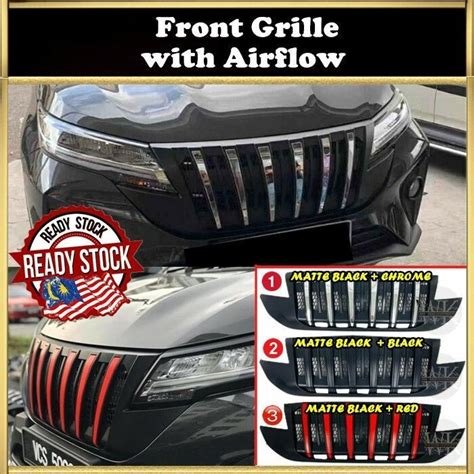 Perodua Aruz Front Bumper Venom Grille Grill V With Airflow Matte