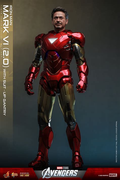 Hot Toys MMS688D53 1 6 The Avengers Iron Man Mark VI 2 0 With Suit Up Gantry AcareToys