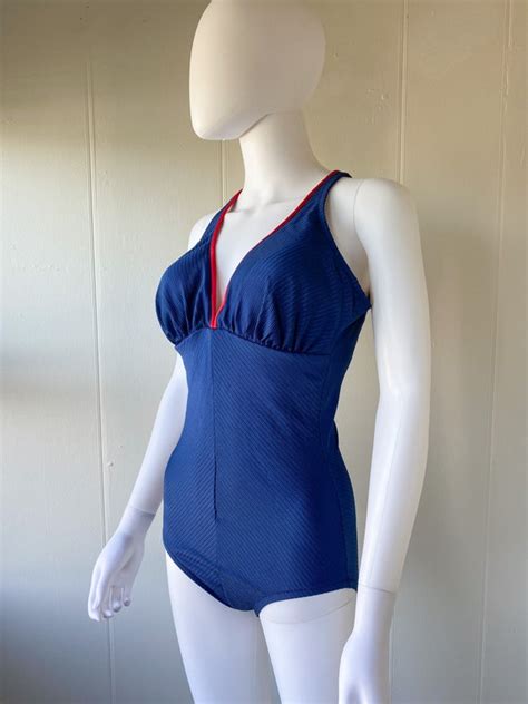 Vintage S Deweese Design Navy Blue One Piece Bat Gem