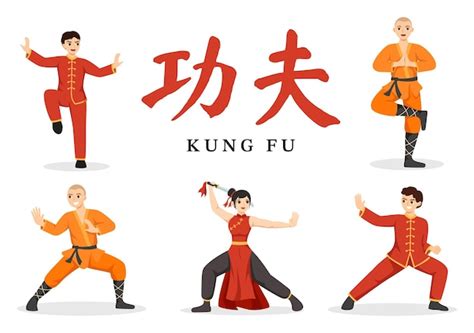 Ilustraci N De Kung Fu Con Personas Que Muestran Arte Marcial Deportivo